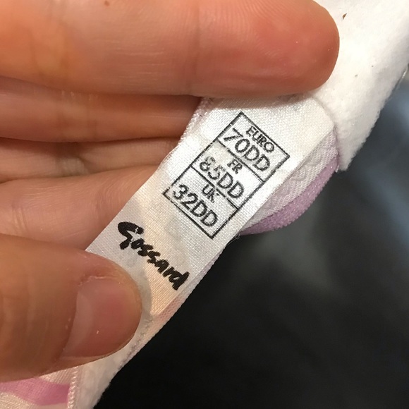 Gossard pastel pink cute striped bra with lace trim and bows - Picture 9 of 10